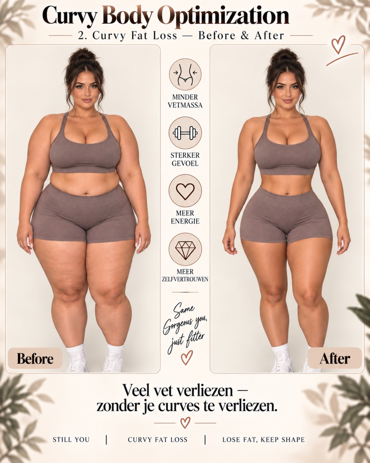 Conceptuele illustratie voor afvallen met aandacht voor curves